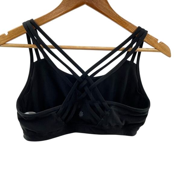 Athleta Fully Focused Sports Bra Black Powervita A-C Cup Size Medium - Picture 5 of 9